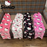 Sanrio Hello Kitty Kawaii Home Pants for Halloween in Flannel - Himpall